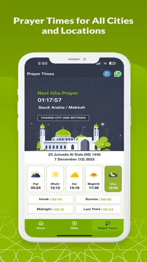 Qibla Finder | Prayer Times screenshot 1