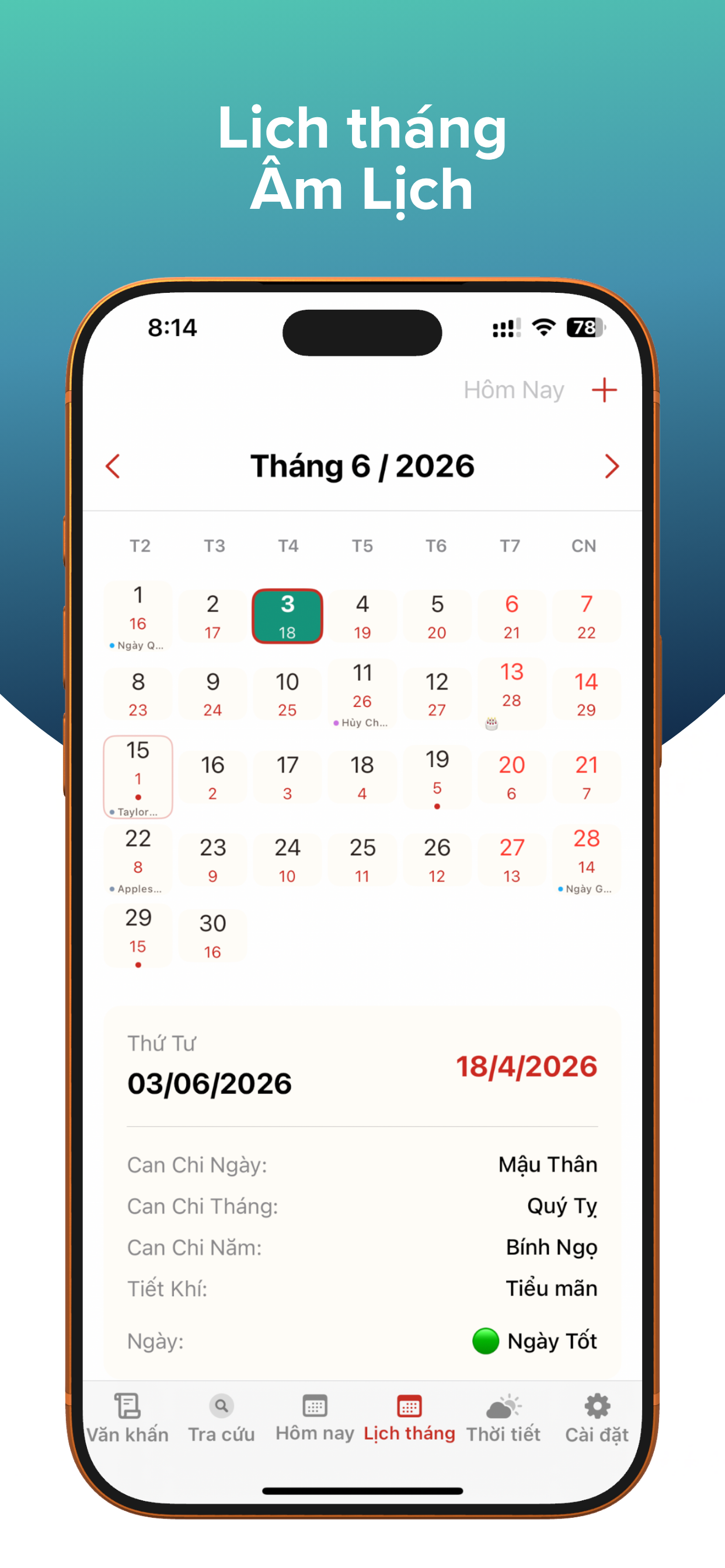 iLunar: Lịch Âm screenshot 3