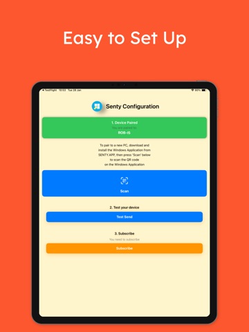 Senty iPad screenshot