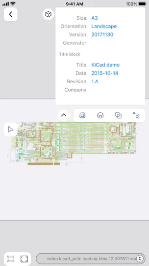 Скриншот KiCAD PCB Viewer на iPhone 3