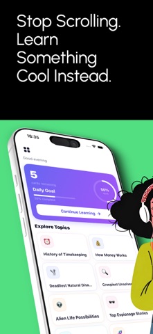 Swipe Learn: Fun & Weird Facts Screenshot 1 of 5