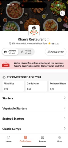 Khans Restaurant Screenshot 2 of 4