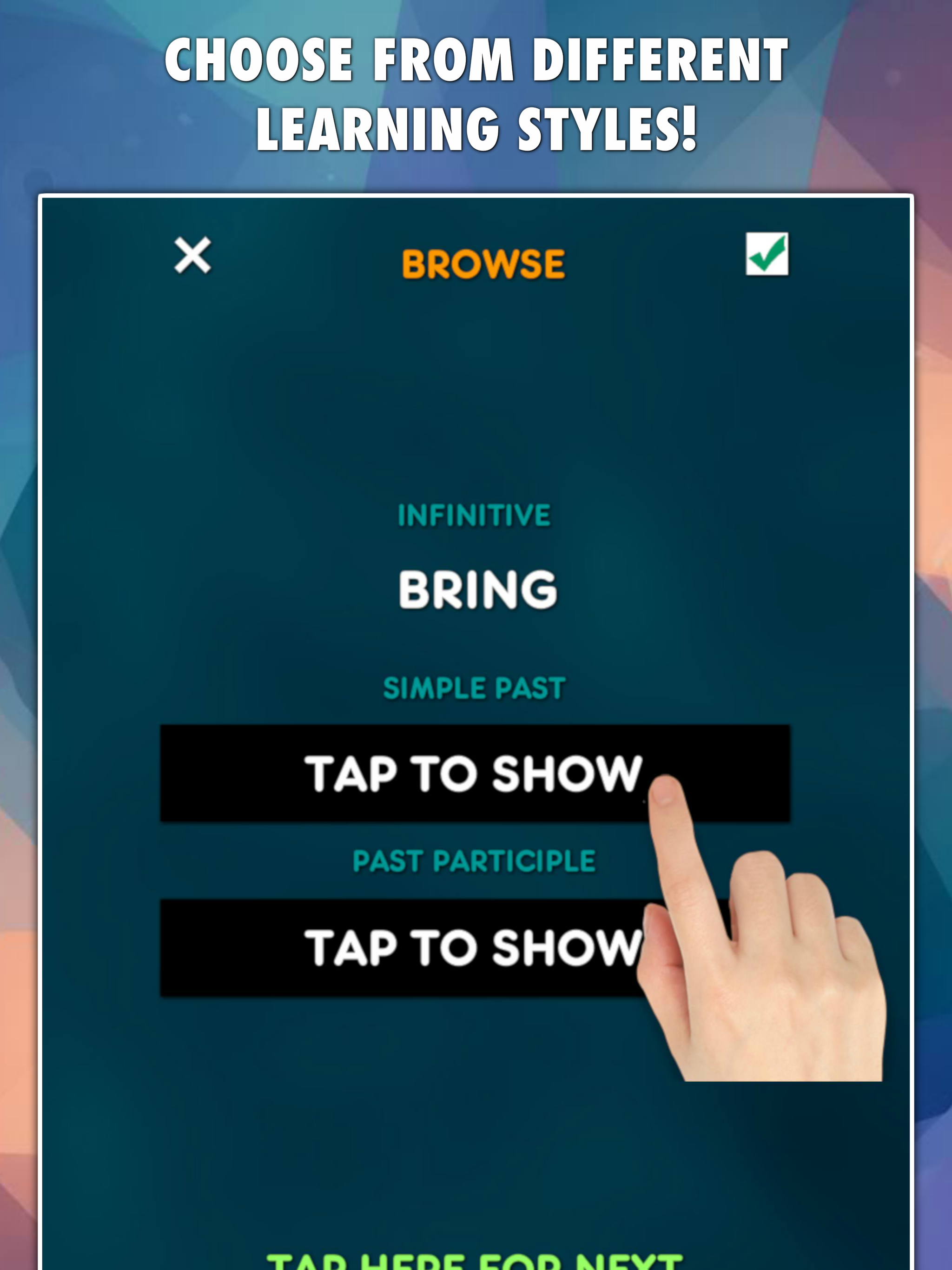Irregular Verbs Test screenshot 10