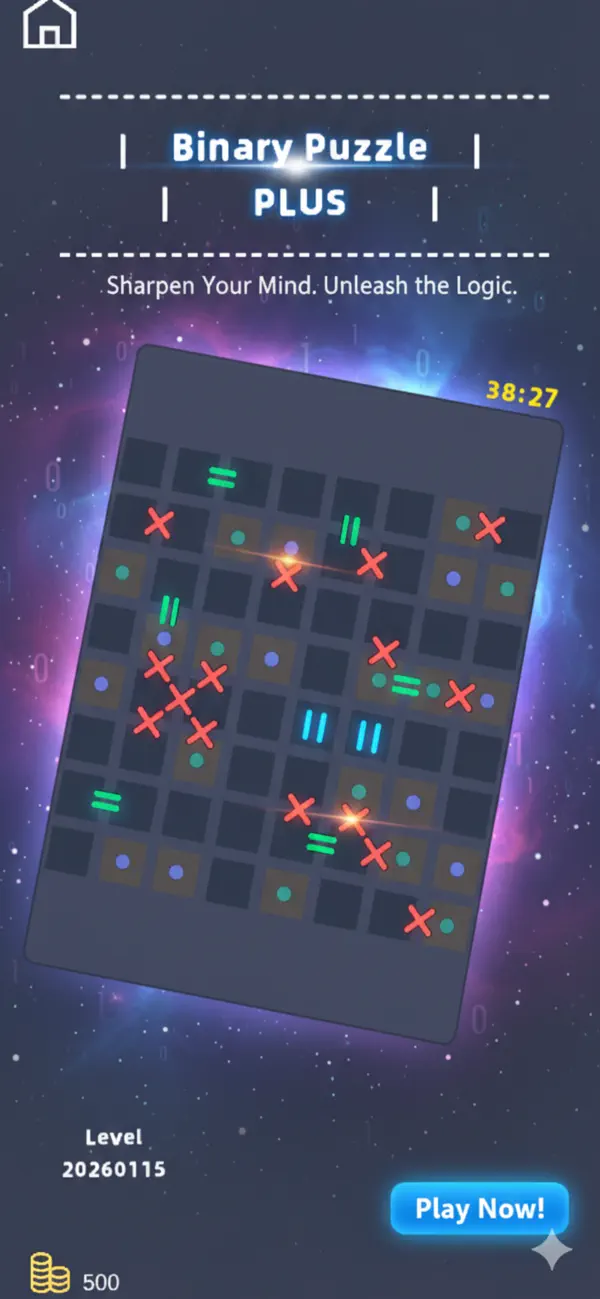 Screenshot #1 pour Binary Puzzle Plus