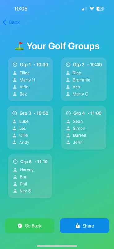 Golf Groups screenshot 5 of 5