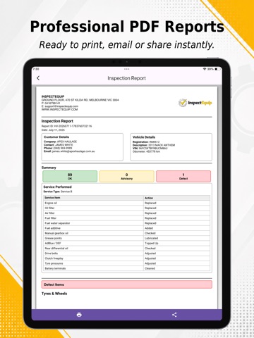 InspectEquip iPad screenshot