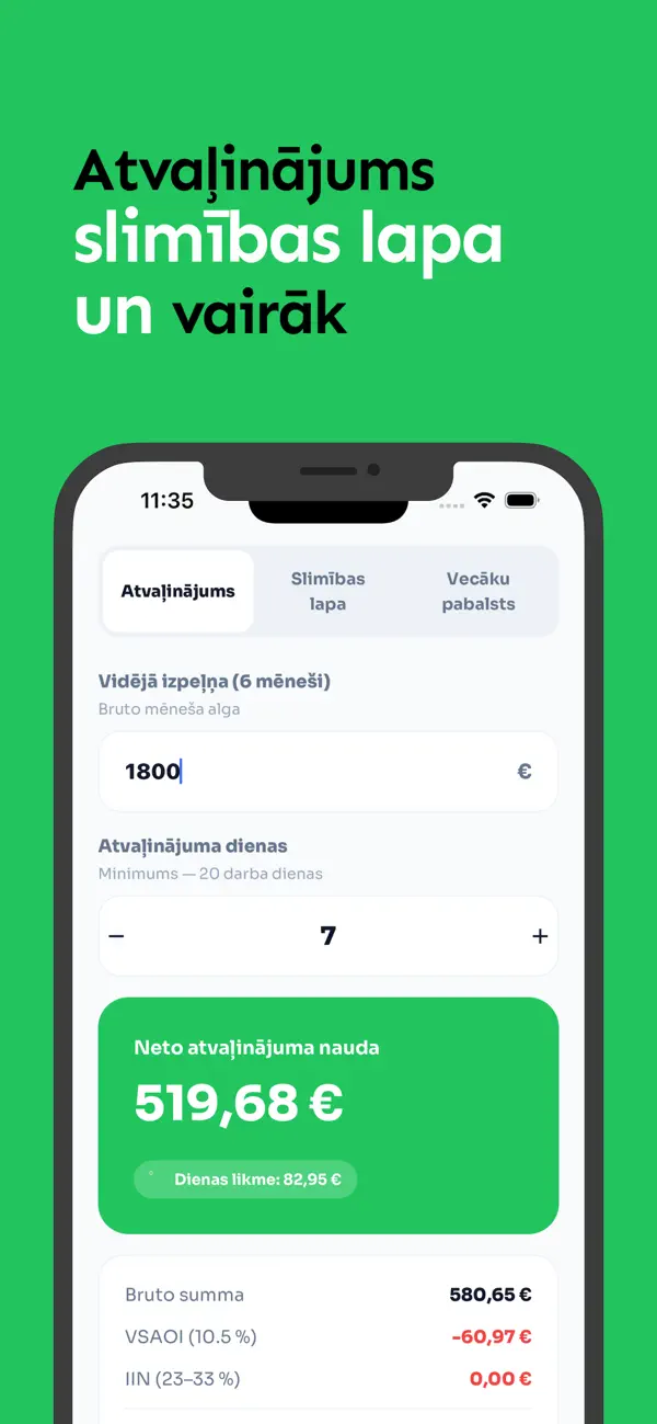 Screenshot #3 pour Tava Alga – Algas Kalkulators