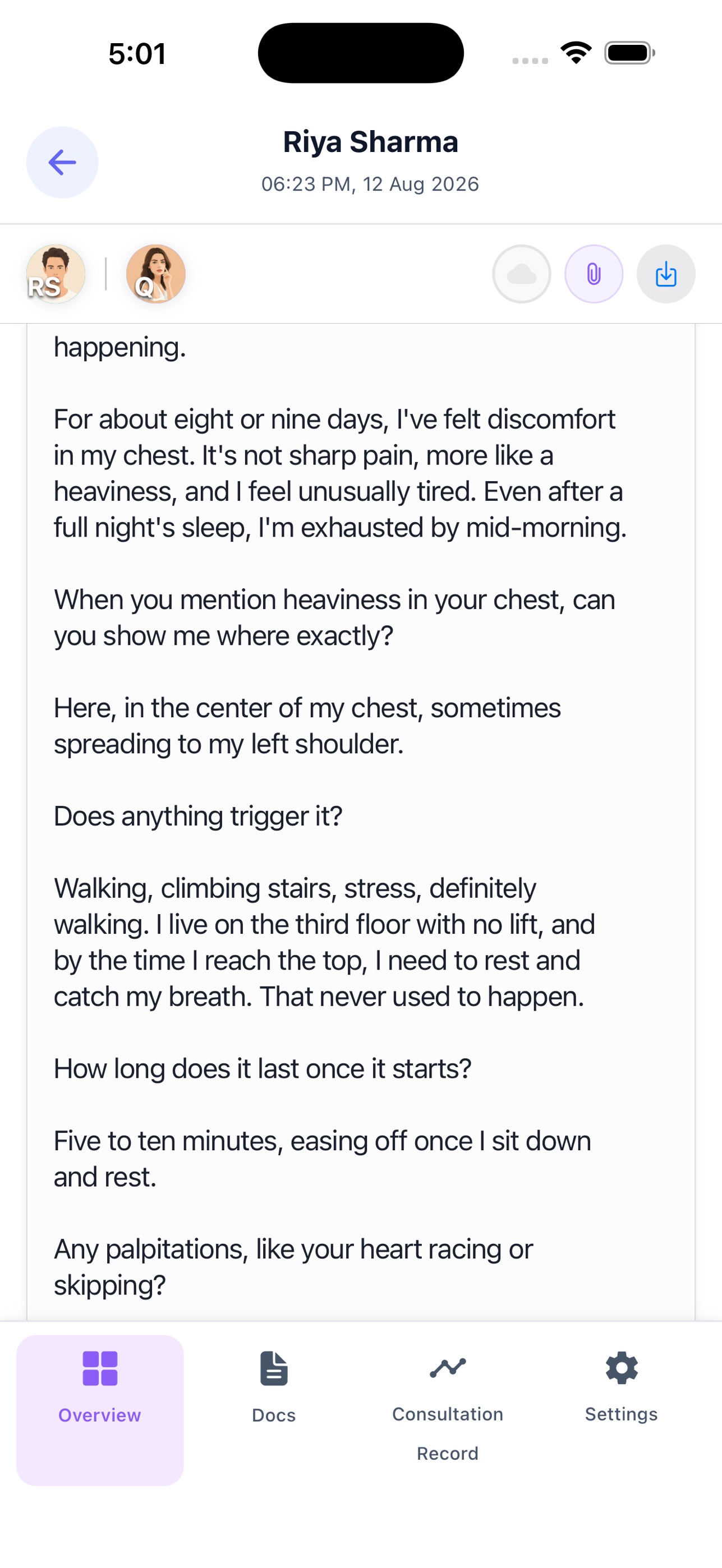 Screenshot 1 of Caring Hearts - Clinical AI