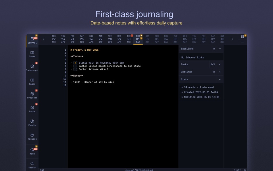 #2. Cache - Markdown Notes (macOS) Av: Rocketware Limited