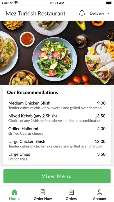 Mez Turkish Restaurant, Screenshot