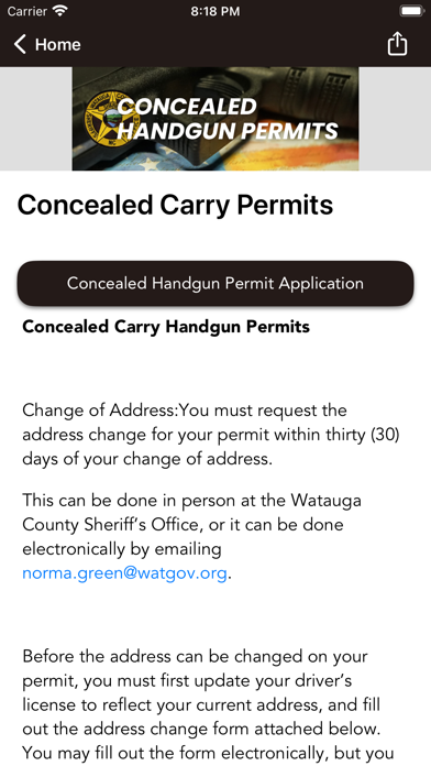 Watauga County Sheriff Office iPhone screenshot 1 - Reference app