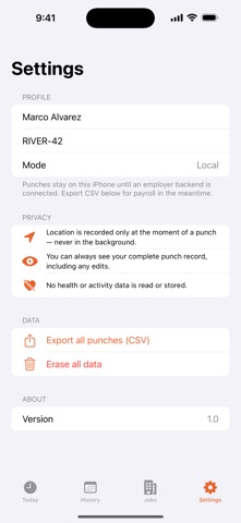 Job Clock iPhone screenshot