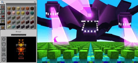 Addons for Minecraft World - See how the app introduces formidable entities such as this multi-headed boss and allows players to equip powerful custom skins for combat.