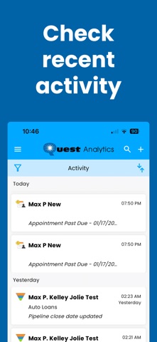 Quest Analytics CRM screenshot