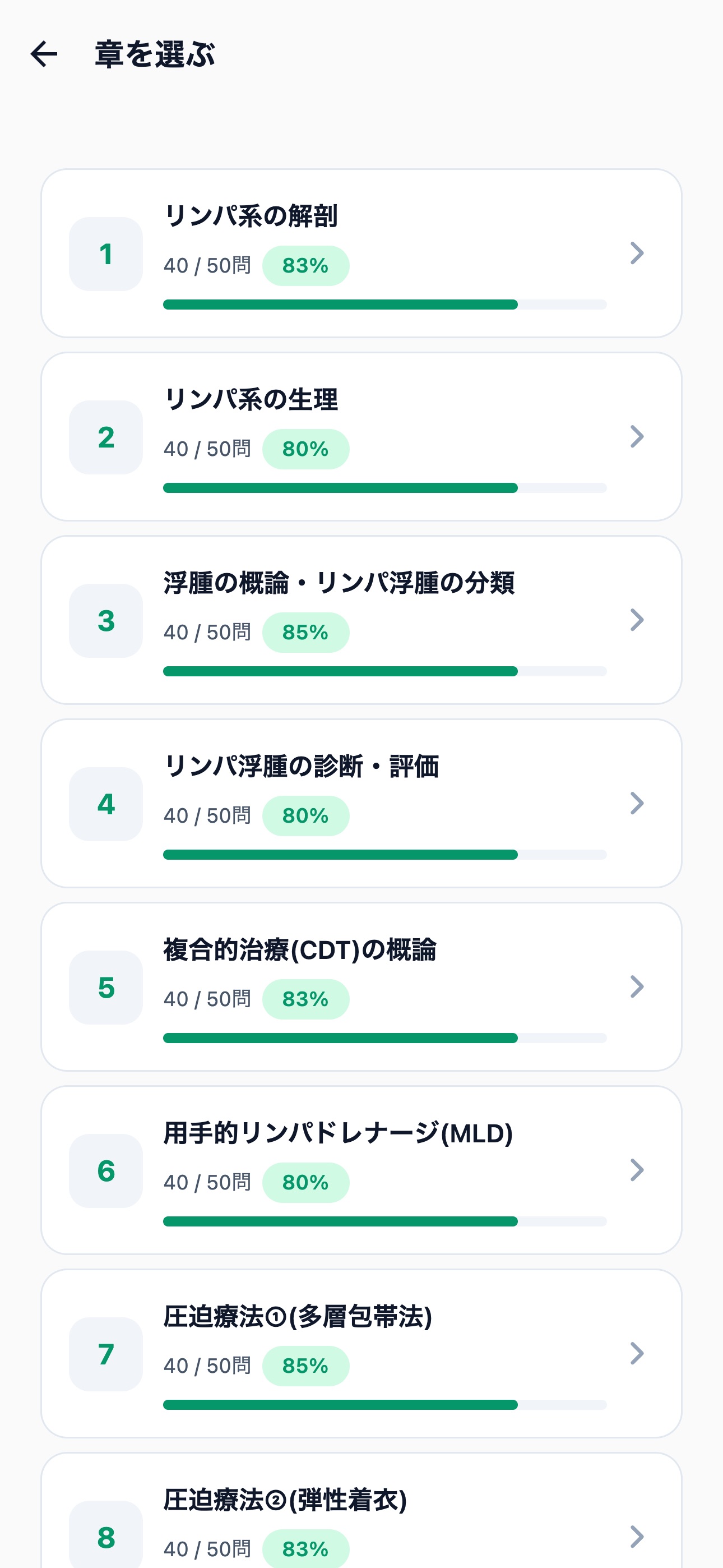 Screenshot 2 of リンパ浮腫療法士対策 500問