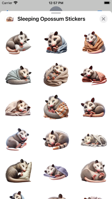 Sleeping Opossum Stickers Screenshot