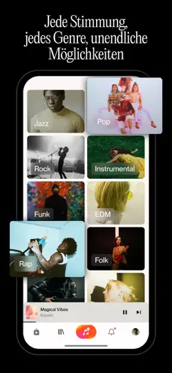 Screenshot von Suno - Musik Machen Mit KI auf dem iPhone 4