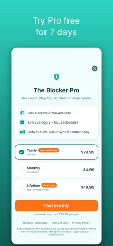 The Blocker: Porn & Ad Blocker app screenshot