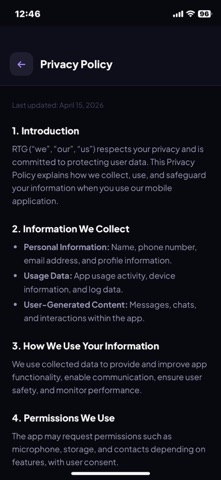 RTGLIVE –Go Live, Chat,Connect Screenshot 10 of 10