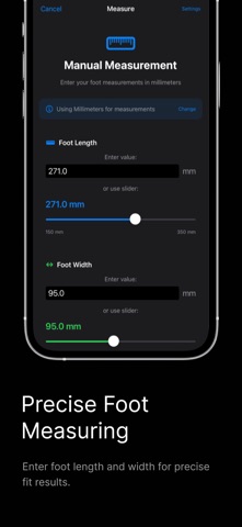 Foot Measure App – FitFoot iPhone screenshot