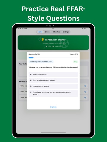 FFAR: Footy Exams Trainer iPad screenshot