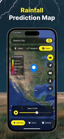 Lightning Radar Tracker On Map screenshot