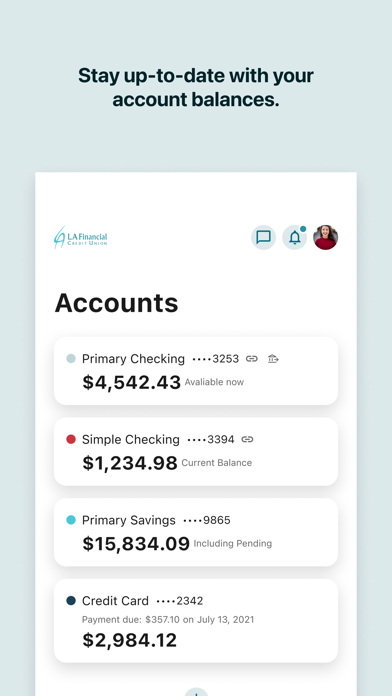 LA Financial Credit Union Screenshot
