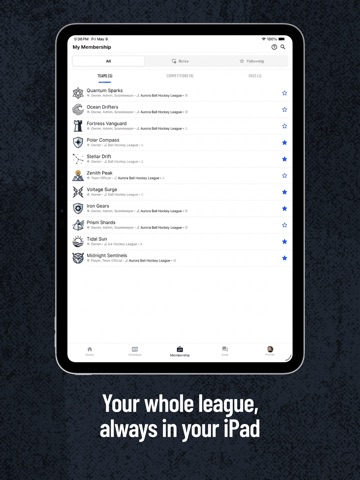 Canlan Sports Stats iPad screenshot
