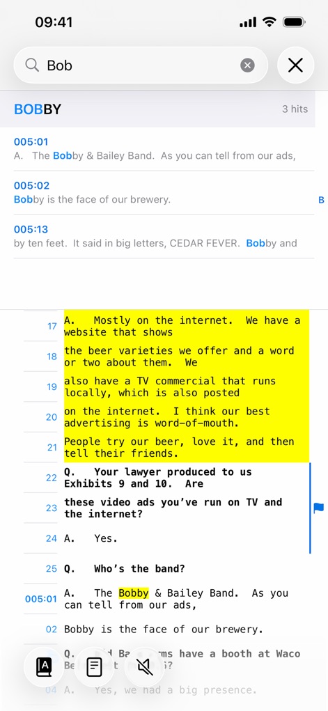 TranscriptPad - Review Depos - transcriptpad-iphone-keyword-search