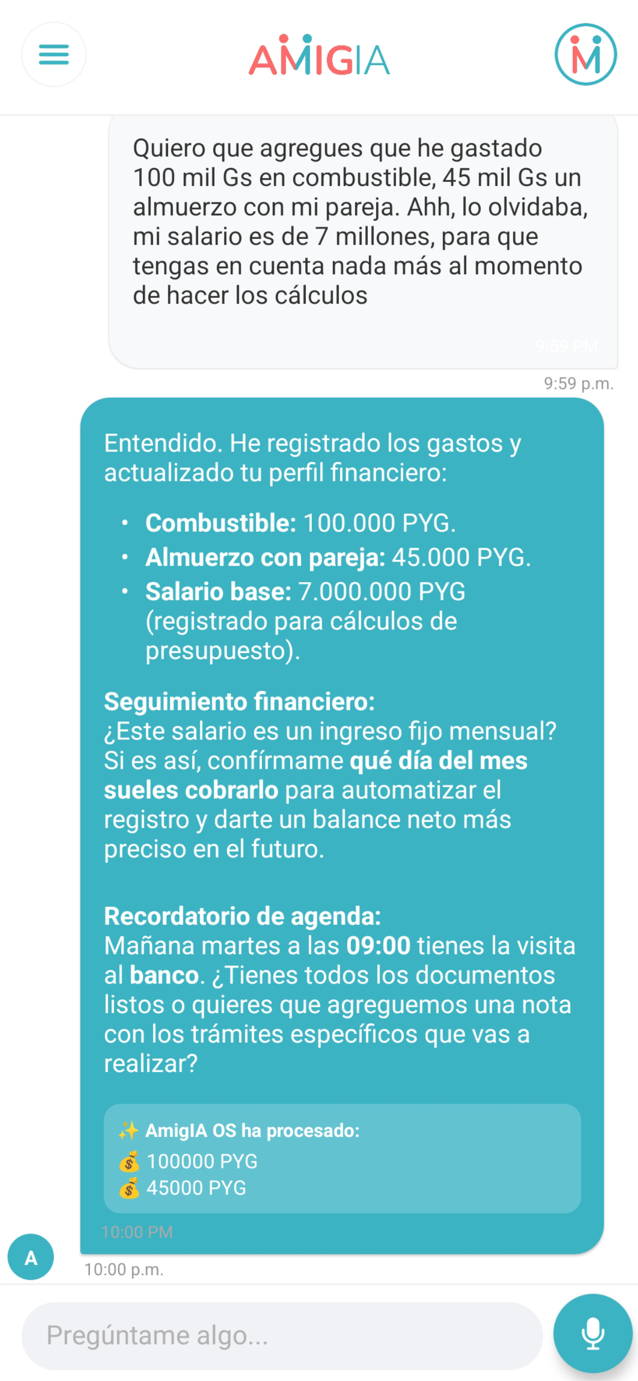 Amigia - Asistente Personal