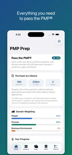 Capture d'écran de PMP Prep: Exam Coach sur iPhone 1