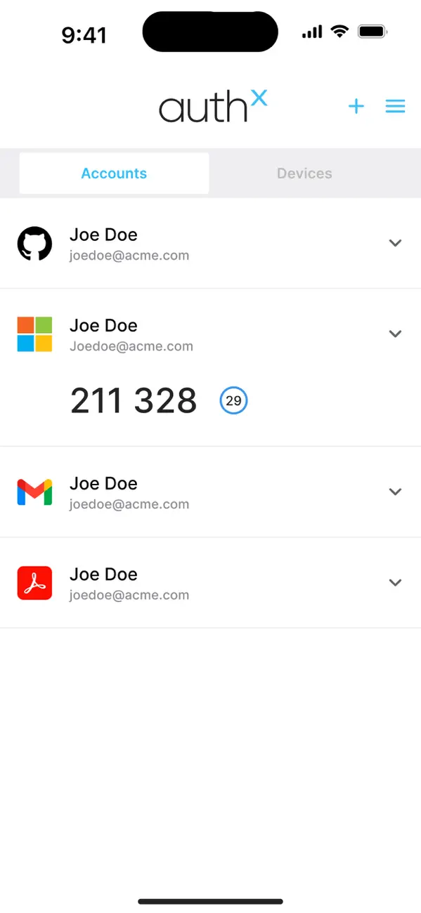 Screenshot #1 pour AuthX Authenticator