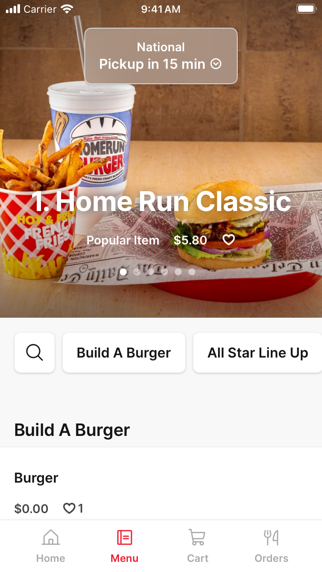 Home Run Burgers iPhone screenshot 2 - Food & Drink app