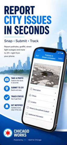 Chicago Works: 311 Reporter iPhone screenshot