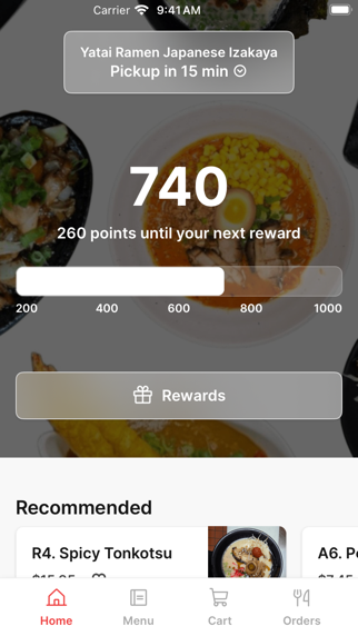 Yatai Ramen Japanese Izakaya app screenshot