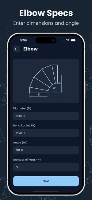 ElbowCalc - Flat Pattern Maker screenshot 3