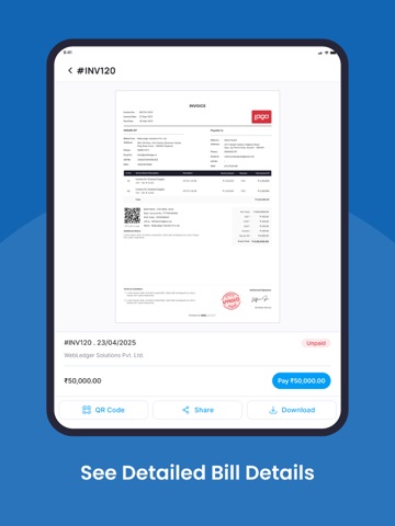 Webledger Client iPad screenshot