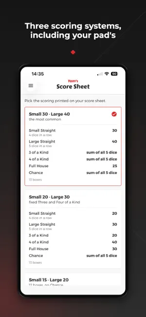 Yam's Dice Score Sheet screenshot 2