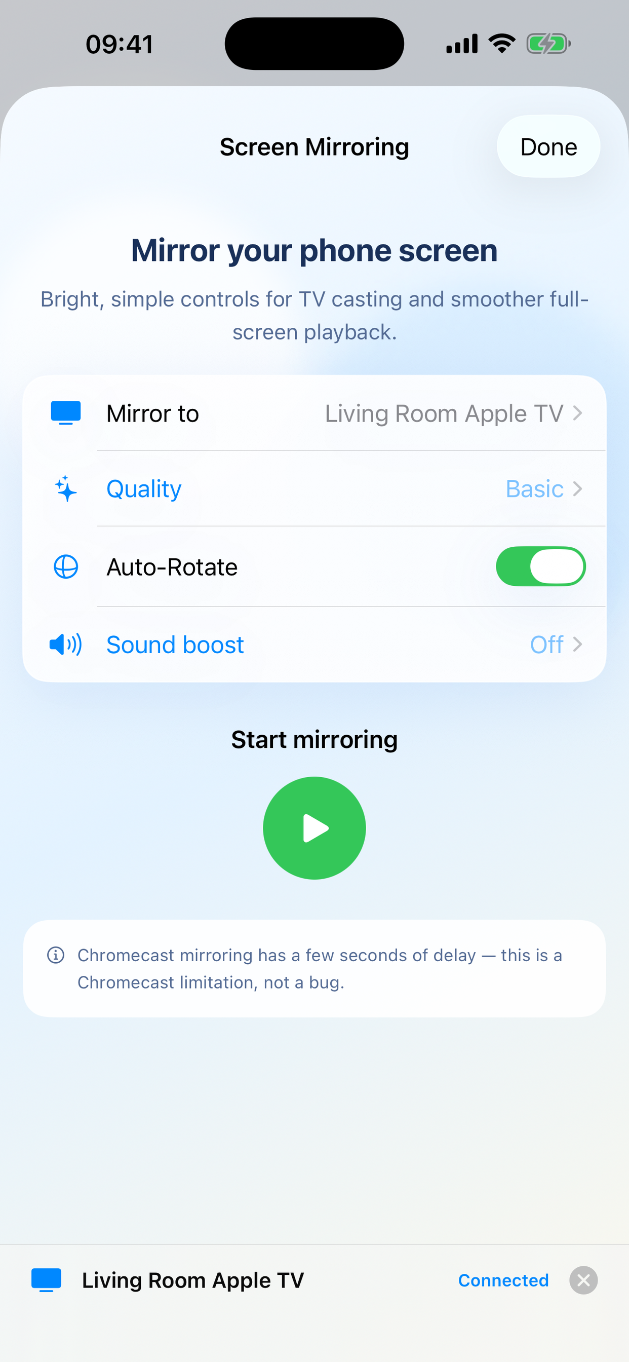 Screen Mirror to TV Cast