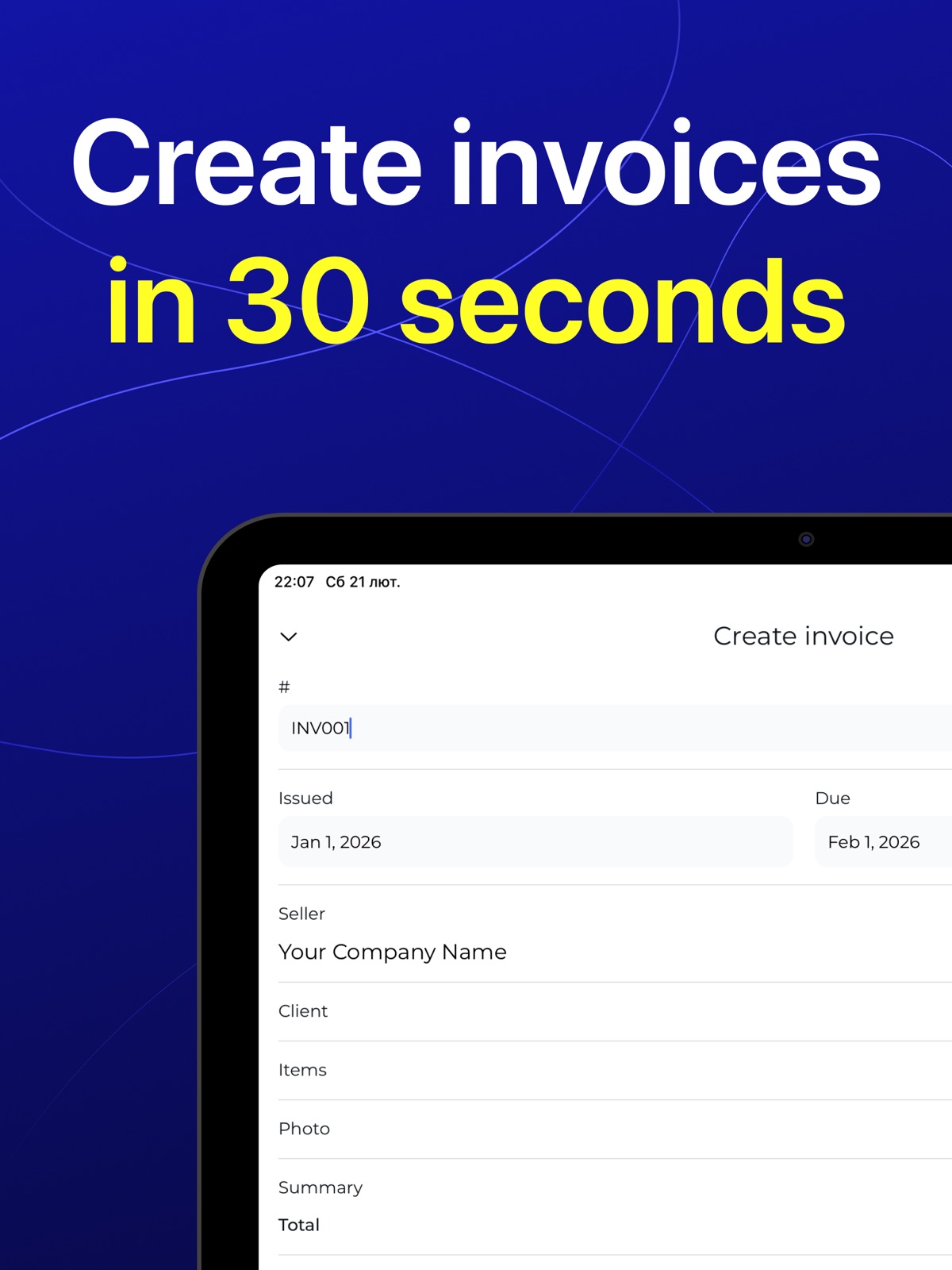 Invoice Maker Simple Estimate ipad screenshot 2