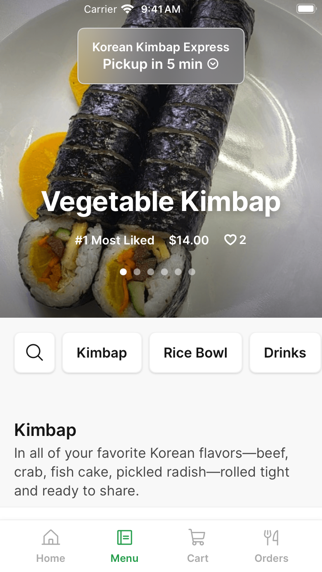 Korean Kimbap Express app screenshot 2