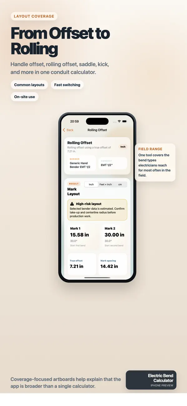 Screenshot #3 pour Electric Bend Calculator