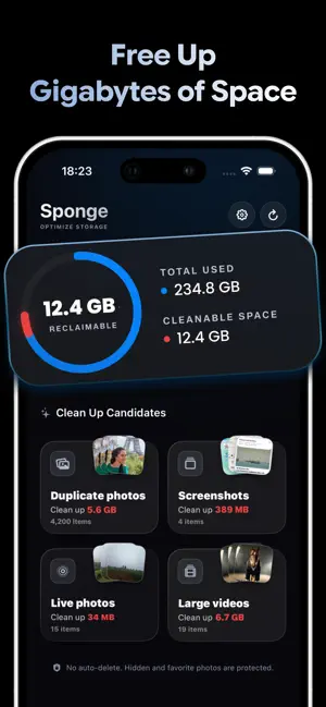 Sponge: Photo Video Cleaner screenshot 1