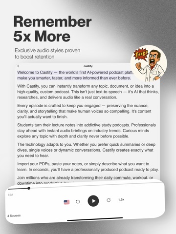 Castify — Generate AI Podcasts iPad screenshot