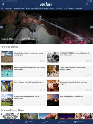 Eastern Arizona Courier iPad screenshot