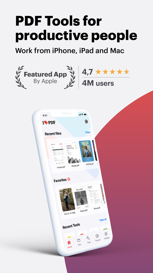 #1. iLovePDF - PDF Editor & Scan (macOS) 게시자: iLovePDF