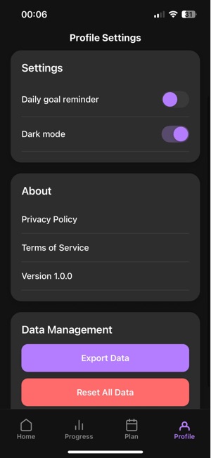 QuitPuff Settings Screenshot