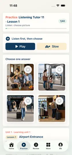Screenshot von English Listening Practice 11 auf dem iPhone 2