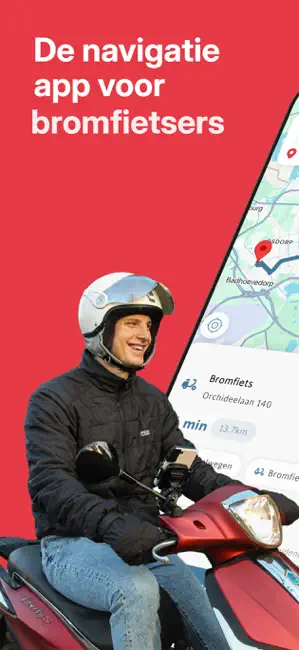 ScooterNav: Bromfietsnavigatie iPhone screenshot 1