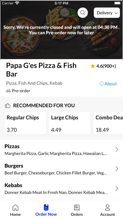 Papa G's Pizza & Fish Bar Screenshot
